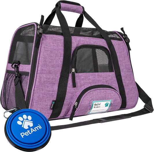Large Heather Purple Airline Approved Pet Carrier for Cats & Small Dogs