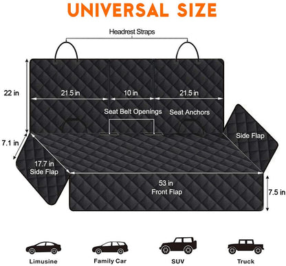 Ultimate Dog Car Seat Cover - Waterproof Back Seat Protector for Pets