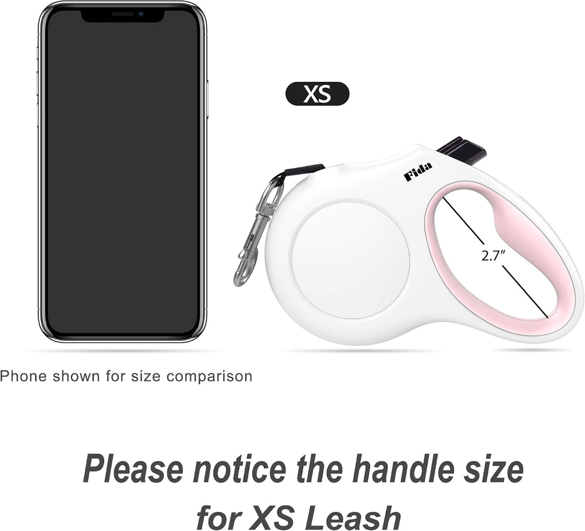10-Foot Retractable Dog Leash with Integrated Dispenser and Waste Bags in White and Pink