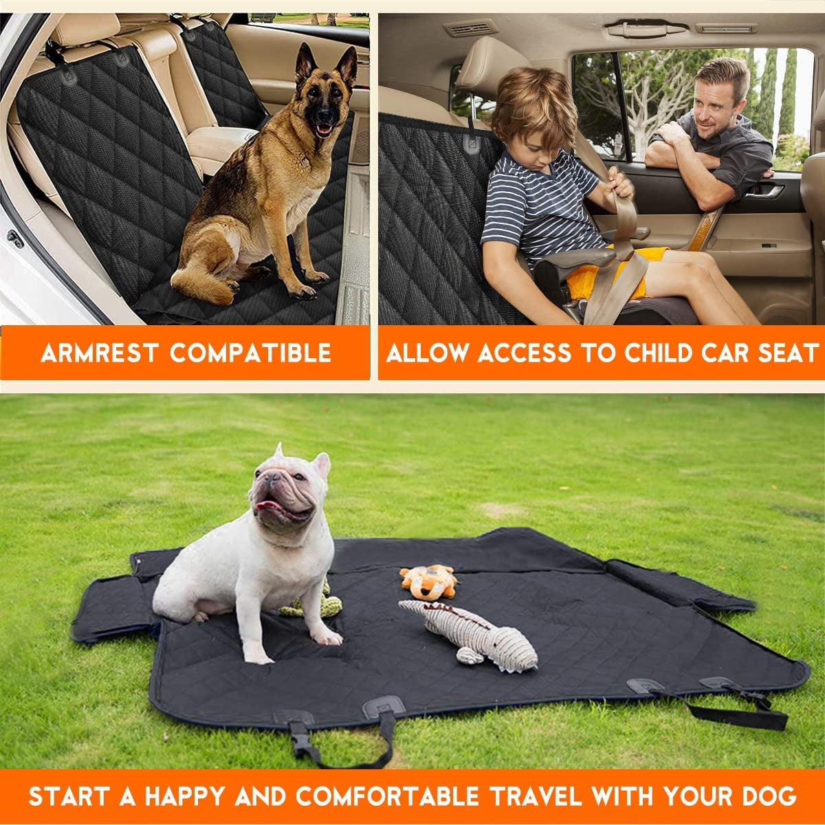 Ultimate Dog Car Seat Cover - Waterproof Back Seat Protector for Pets