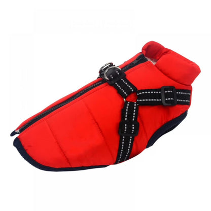 Winter Warm Coat Waterproof Dog Winter Jacket with Harness Traction Belt,Windproof Pet Outdoor Jacket Dog Autumn