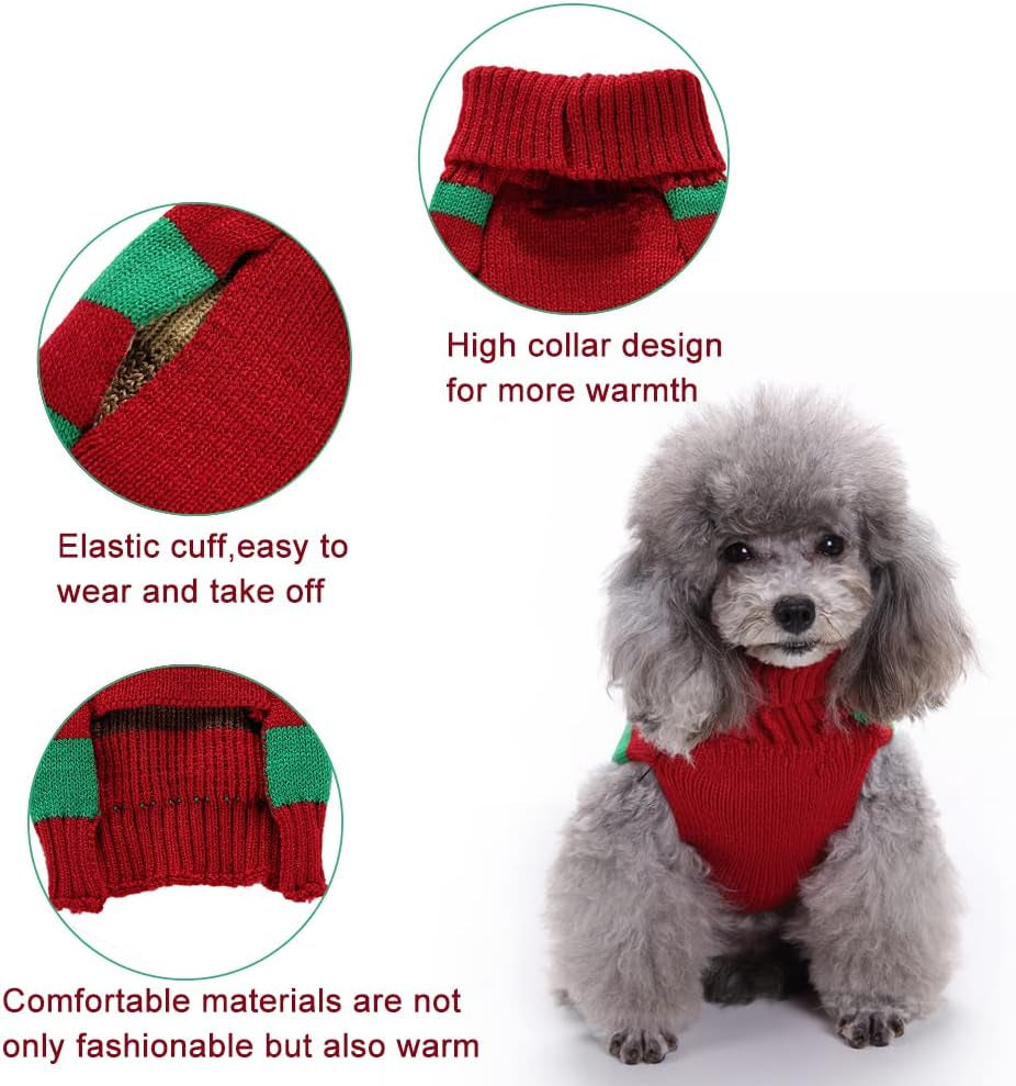 Dog Sweater Turtleneck Knitted,Dog Clothes for Small Medium Dog,Cute Dog Sweaters for Fall Winter，Warm and Soft Dog Sweater