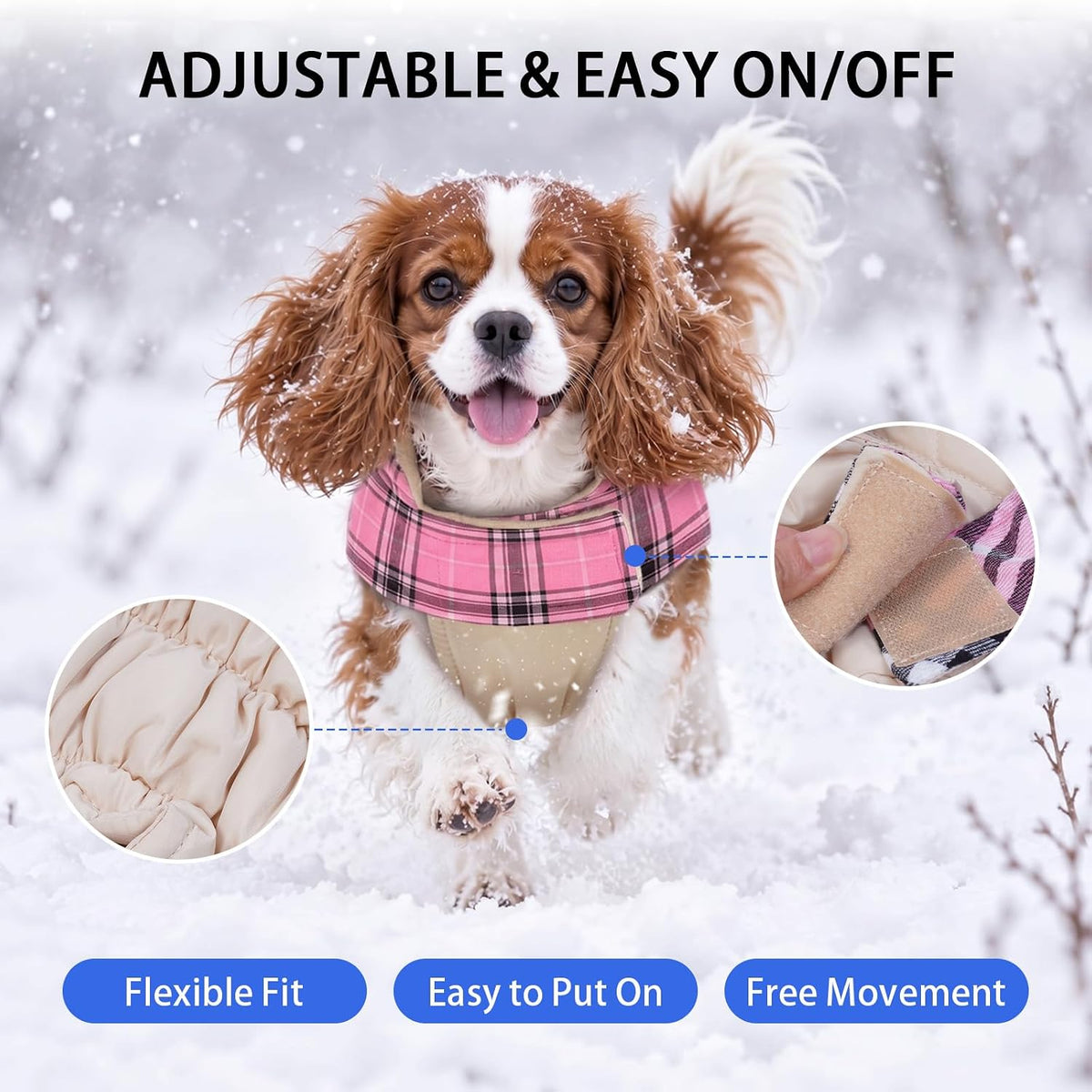 Dog Jacket for Winter,Reversible Dog Coat with Leash Hole, Pink, 3XL