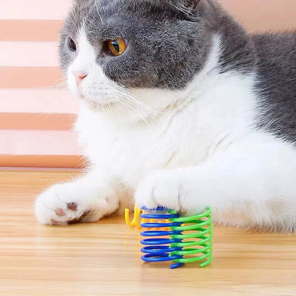 Vibrant 40 Pack Cat Spiral Springs - Fun & Durable Coils for Indoor Play, Perfect for Biting, Swatting, and Hunting!