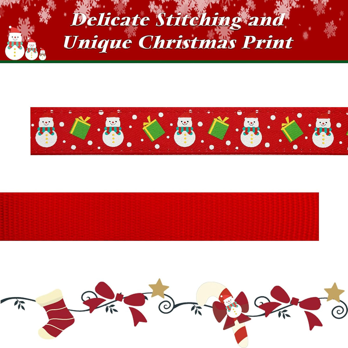 Festive Adjustable Christmas Dog Collar with Antler Bow Tie & Snowman Accessory for Medium Dogs